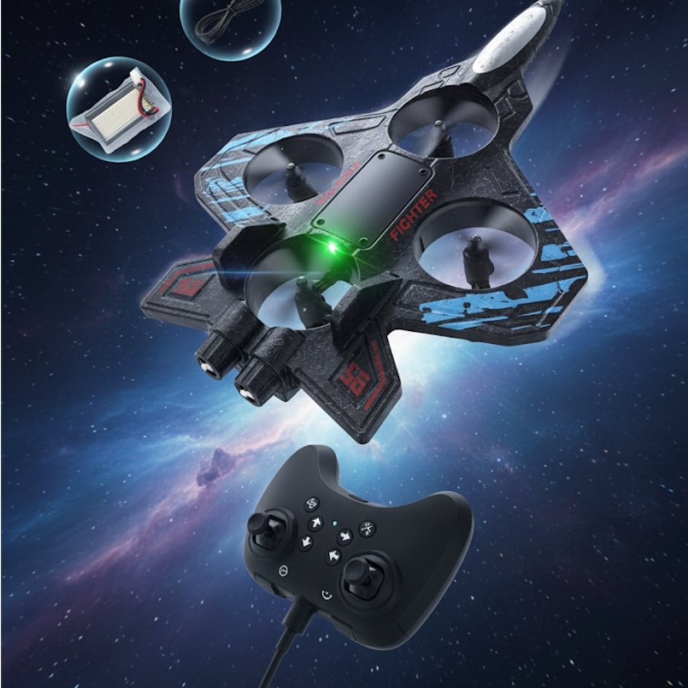 Black and Blue Drone with Controller